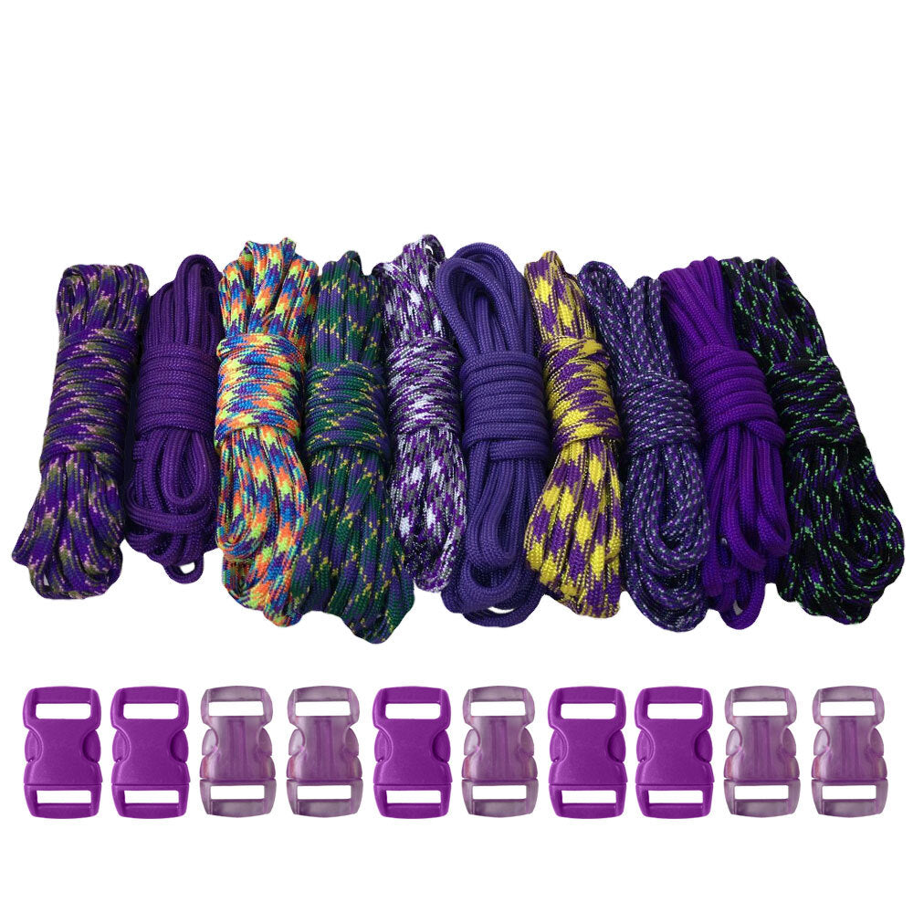 Paracord DIY Bracelet Kit with Buckles - 100 FT Paracord Crafting Set