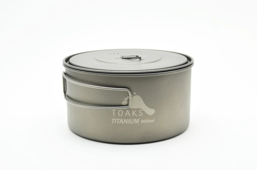 Titanium Camping Pot with Folding Handle - Lightweight Backpacking Cookware