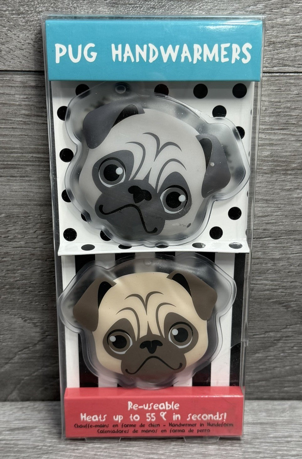 Dog Hand Warmers Reusable Quick Activation Pug Breed Winter Accessory