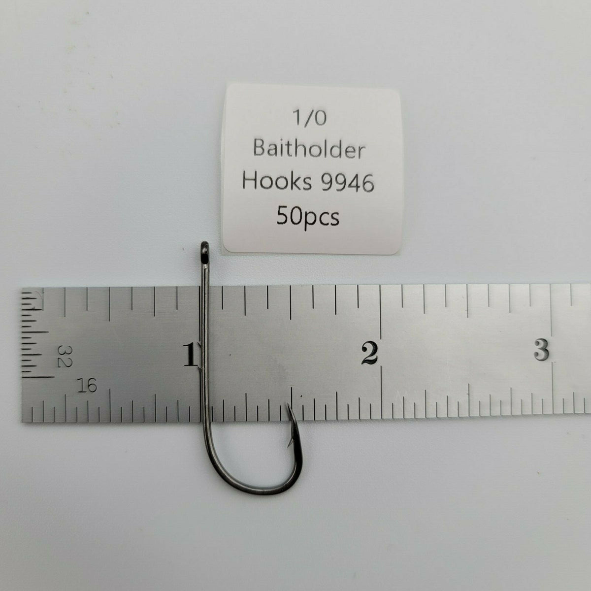 Fishing Hooks Set - Offset Baitholder Hooks in Multiple Sizes, 50 Pack