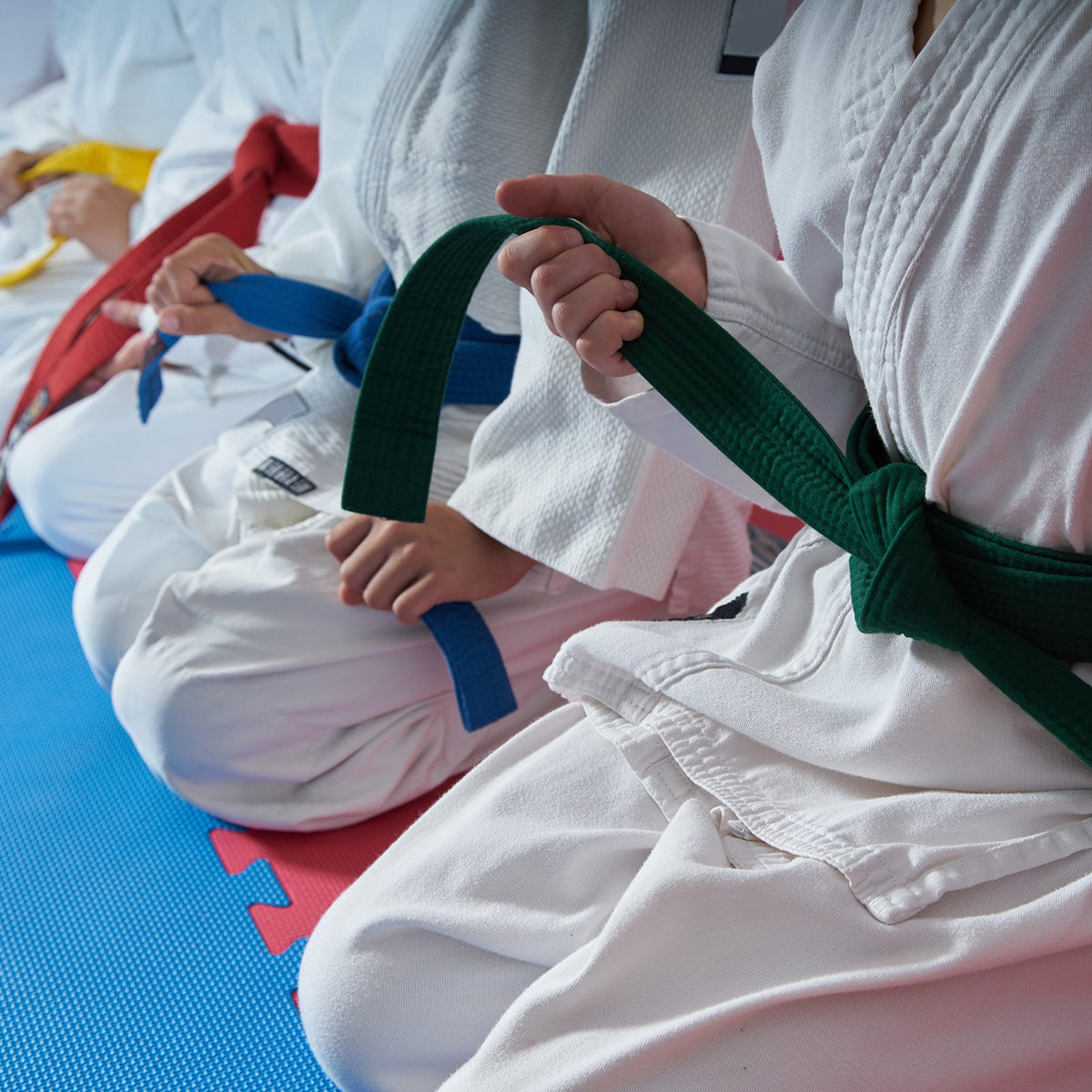 3 Pack Taekwondo Colored Ranking Belts for Competition & Training - Black