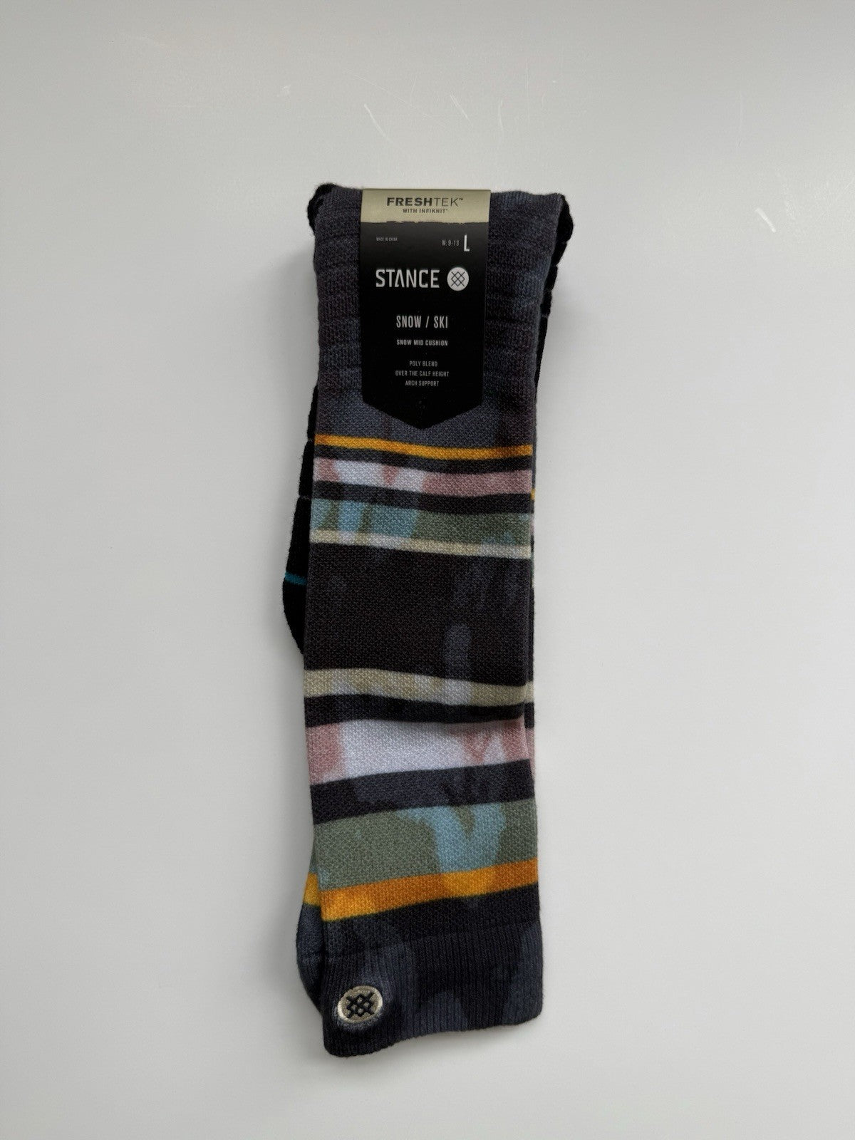 Men's Snowboard Socks with Arch Support & Durability - Large Size