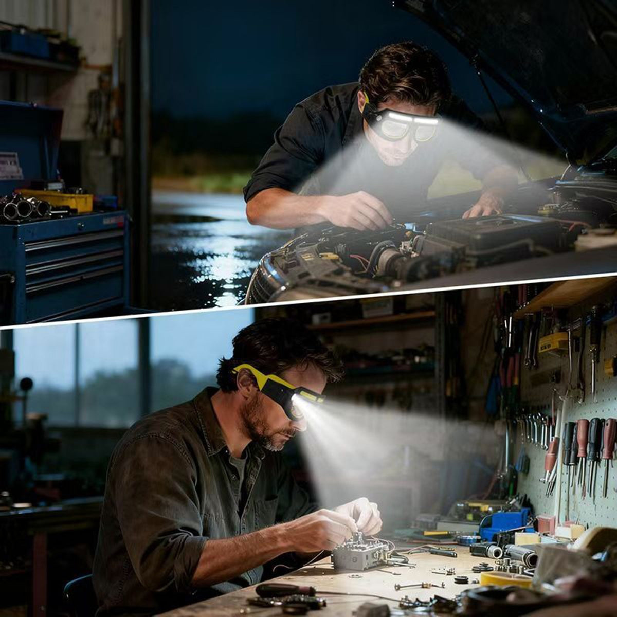 Rechargeable LED Safety Glasses with 5 Light Modes for Running, Cycling & Outdoor Activities
