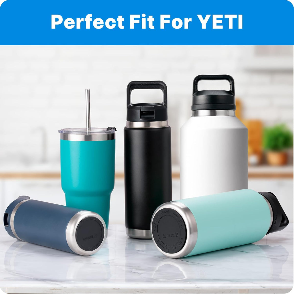 Silicone Bottle Bottom Protectors for YETI Rambler 46 oz - Anti-Slip, Scratch-Resistant
