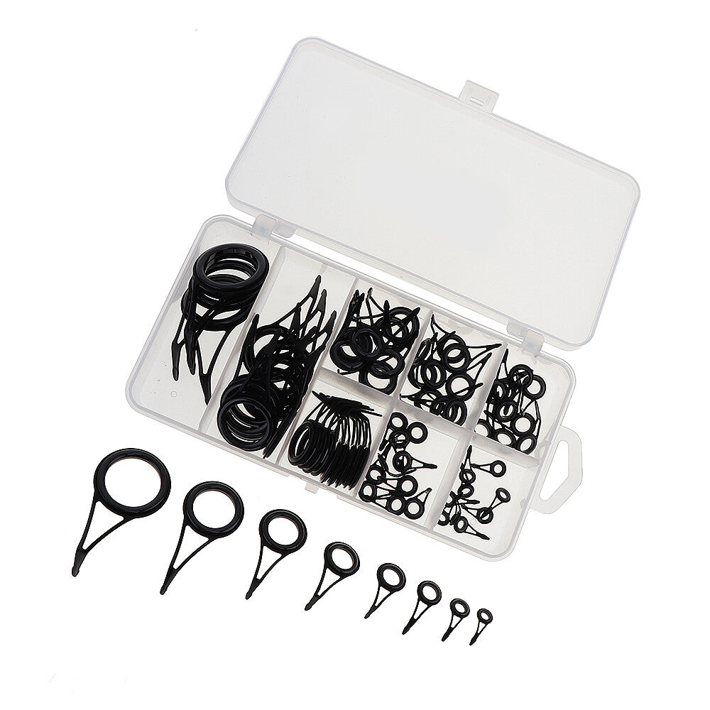 75PCS Fishing Rod Guide Tips Set - Ceramic & Steel Line Repair Kit