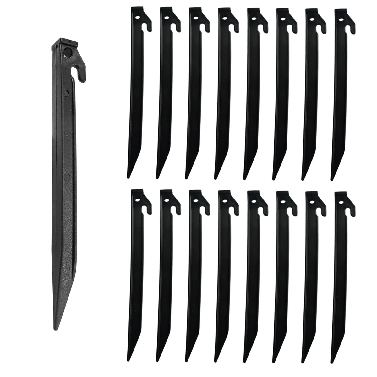 16 Pack 9-Inch Plastic Tent Stakes Heavy Duty Camping Pegs