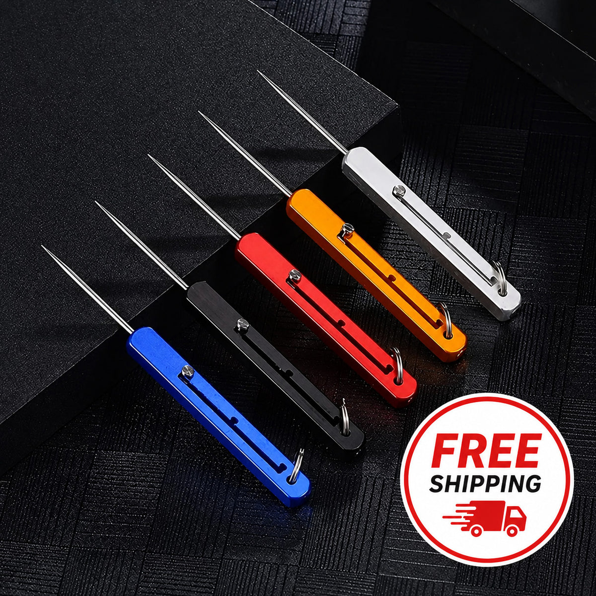 Portable Retractable Toothpick Keychain Steel Multi-Function Travel Toothpick