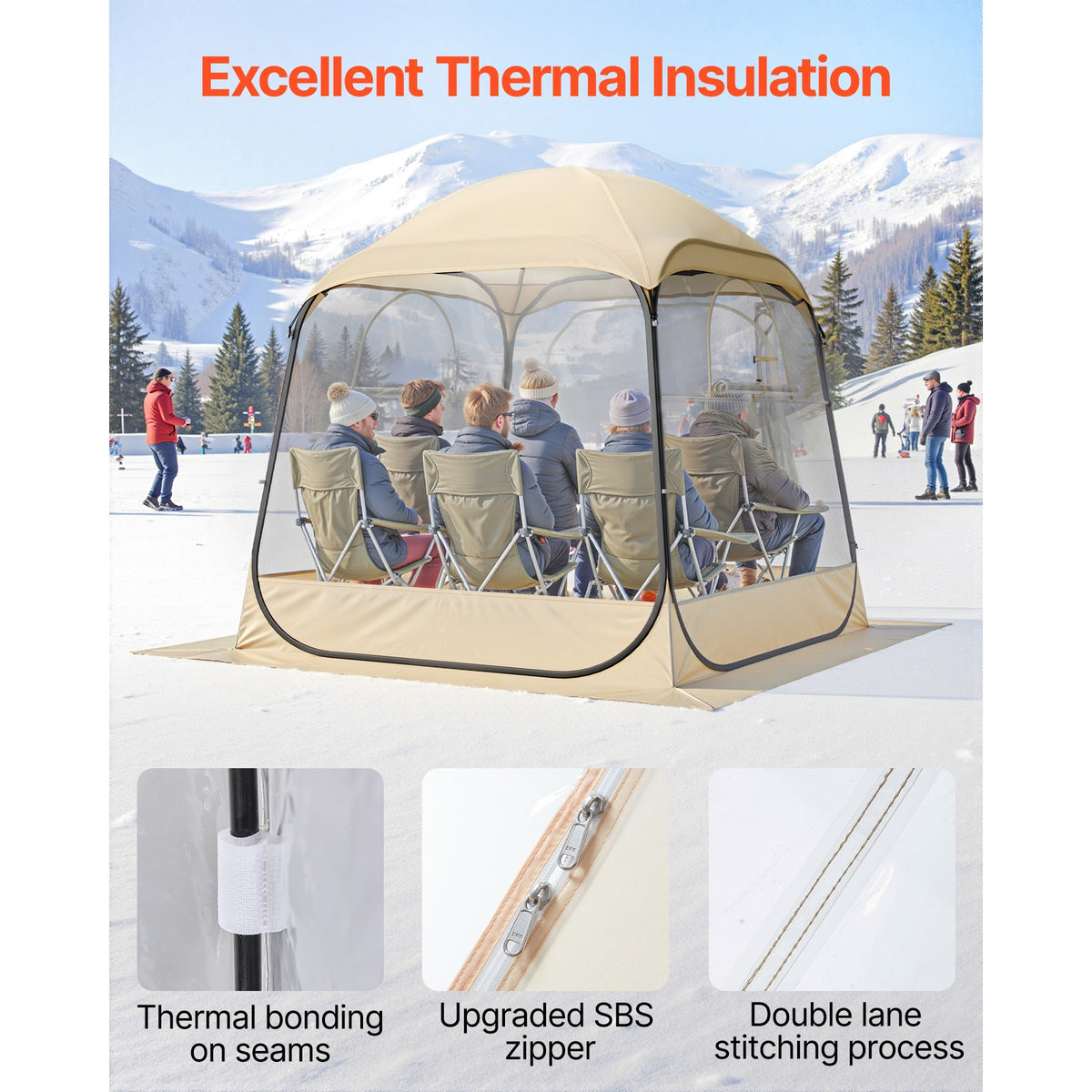72x72 Inch Clear Bubble Pop-Up Sports Tent - Weatherproof Instant Shelter