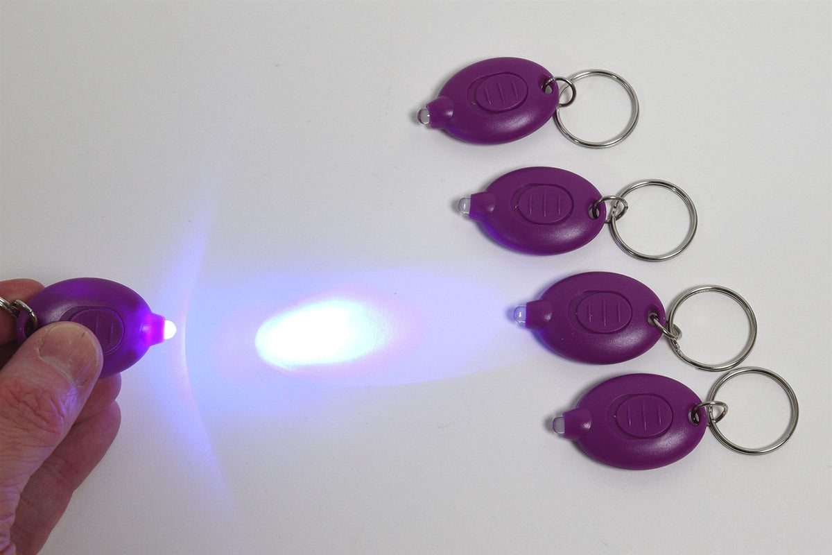 5 Pack UV Blacklight Mini Keychain Flashlights - Ultraviolet LED