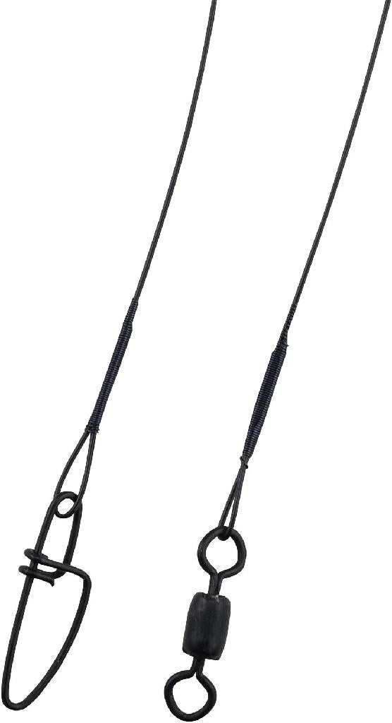 Fishing Leader Wire with Cross Lok Snaps 6 inch 30 lb Black 3 Pack