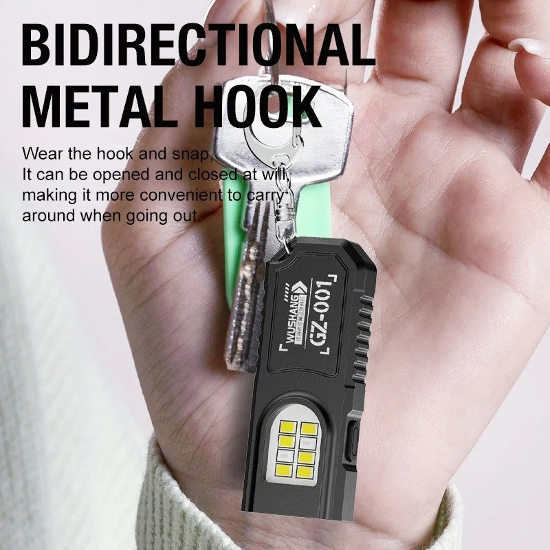 Mini LED Keychain Flashlight USB Rechargeable Waterproof EDC SOS Light