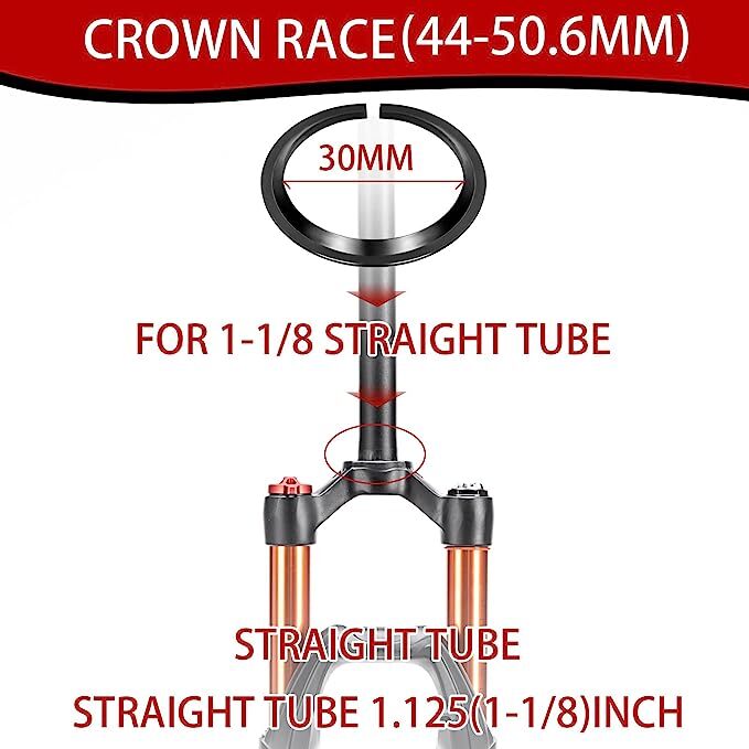 Mountain and Road Bike Headset 44-56mm Sealed Bearing Tapered Fork Part