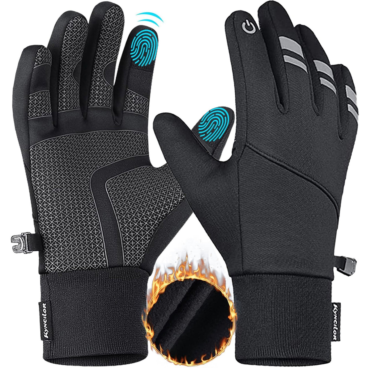 Winter Cycling Gloves Waterproof Touchscreen Thermal Gloves for Cold Weather