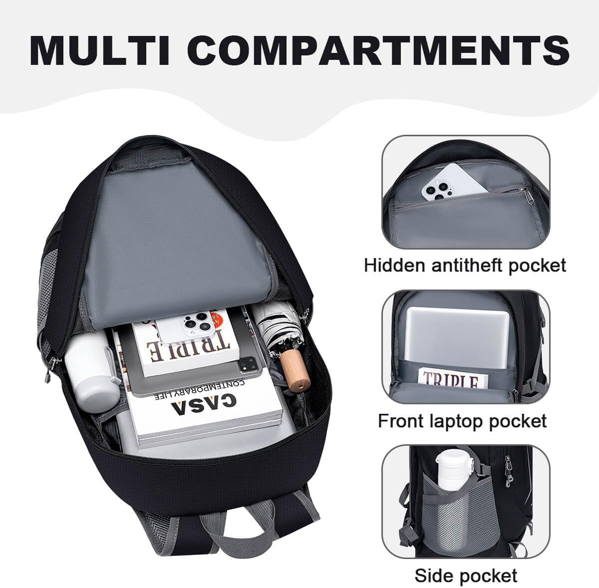 Ultralight Packable Hiking Backpack 35L Water-Resistant Daypack