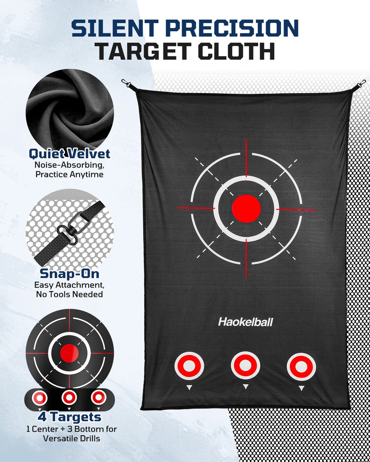 Golf Practice Net with Large Ball Collection and Noise-Reducing Target Cloth - Heavy Duty Backyard Hitting Net