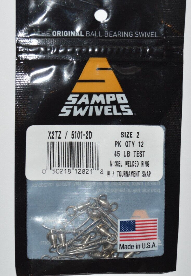 Heavy-Duty Saltwater Fishing Swivels with Welded Ring & Snap - Size 2, 45lb - Pack of 3