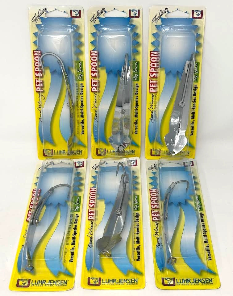 Big Game Saltwater Fishing Spoon Set - Chrome No Feather, 6 Pack