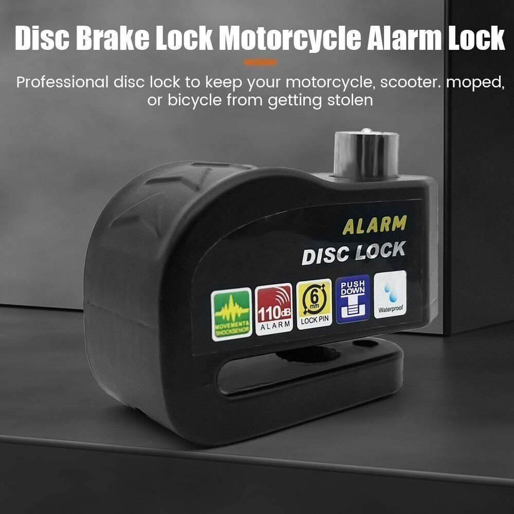 Motorcycle Disc Brake Lock with Loud Alarm Anti-Theft Security