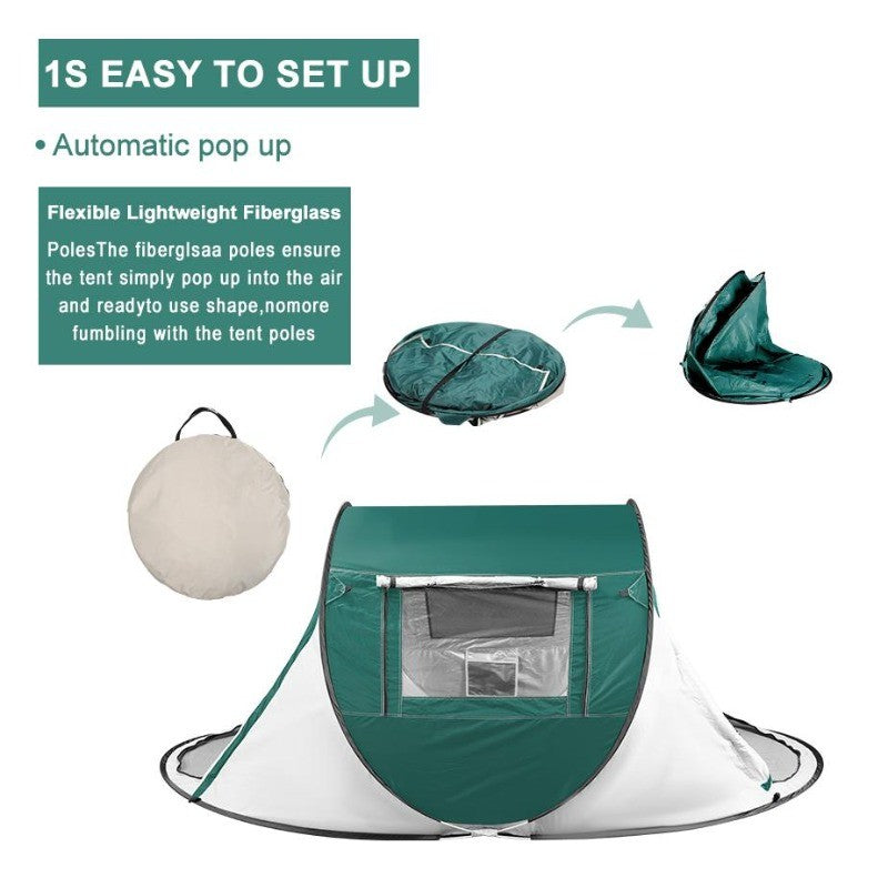 2 Person Pop Up Camping Tent - Instant Setup Lightweight Cabin for Outdoors
