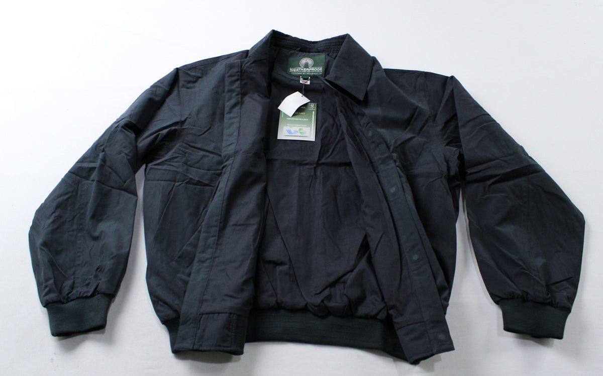 Weatherproof Men's Microfiber Golf Jacket Hidden Snap Navy Medium NWT