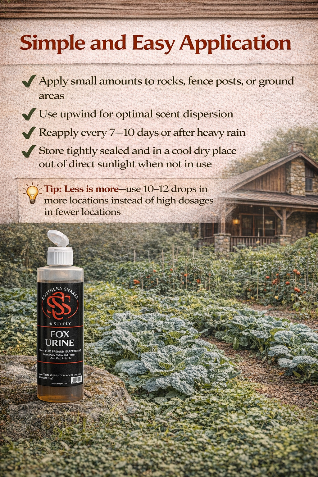 Professional Red Fox Urine Lure for Trapping & Predator Hunting - 16oz to 128oz Options