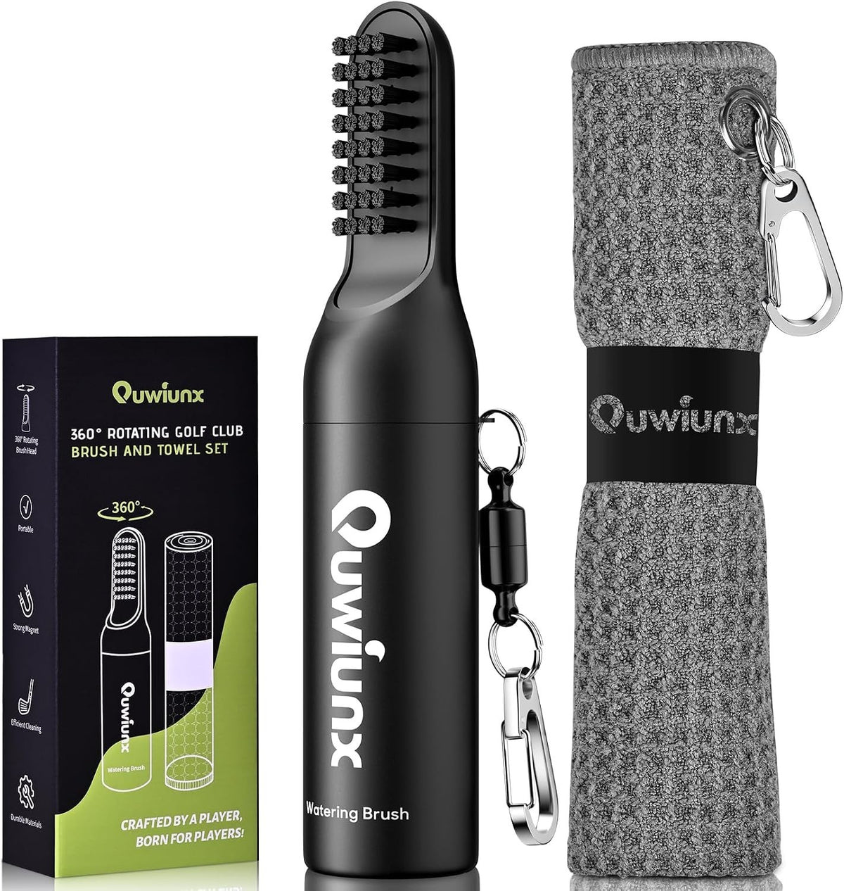 Golf Club Cleaner Brush with Rotating Cover & Water Bottle - Perfect Gift