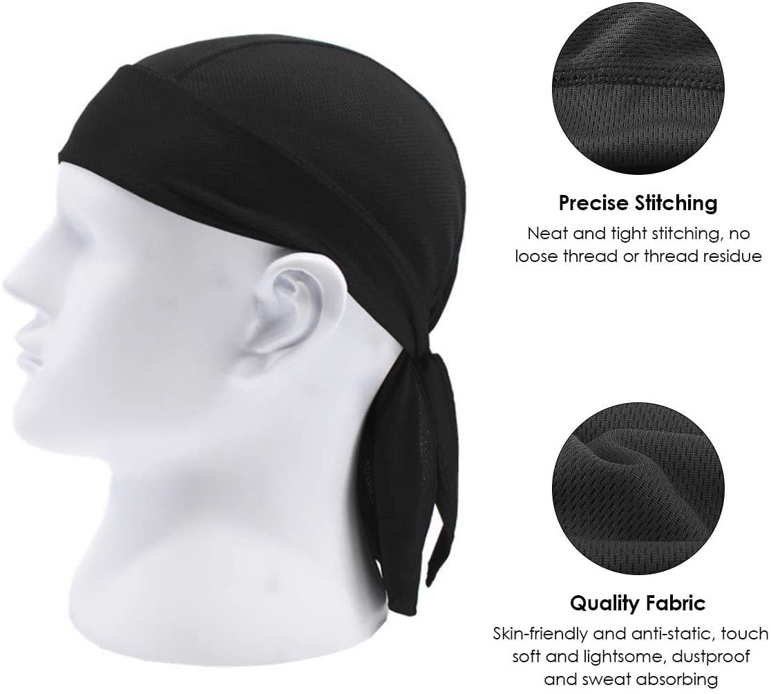 Breathable Skull Cap Do Rags for Men 3-Pack - Moisture-Wicking Headwear