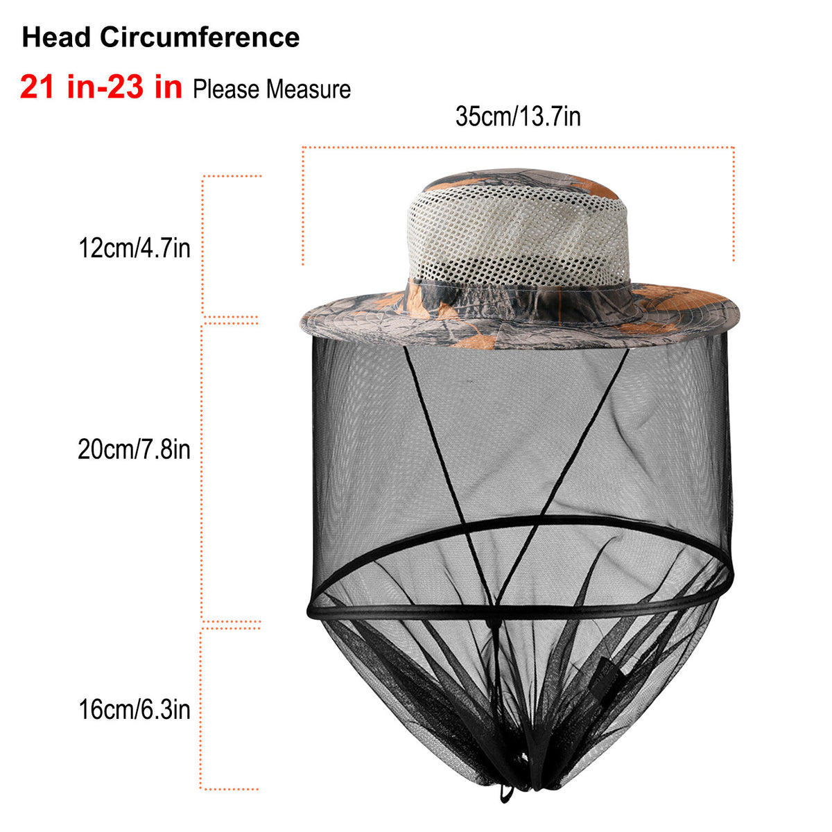Mosquito Head Net Hat with Sun Protection for Outdoor Activities
