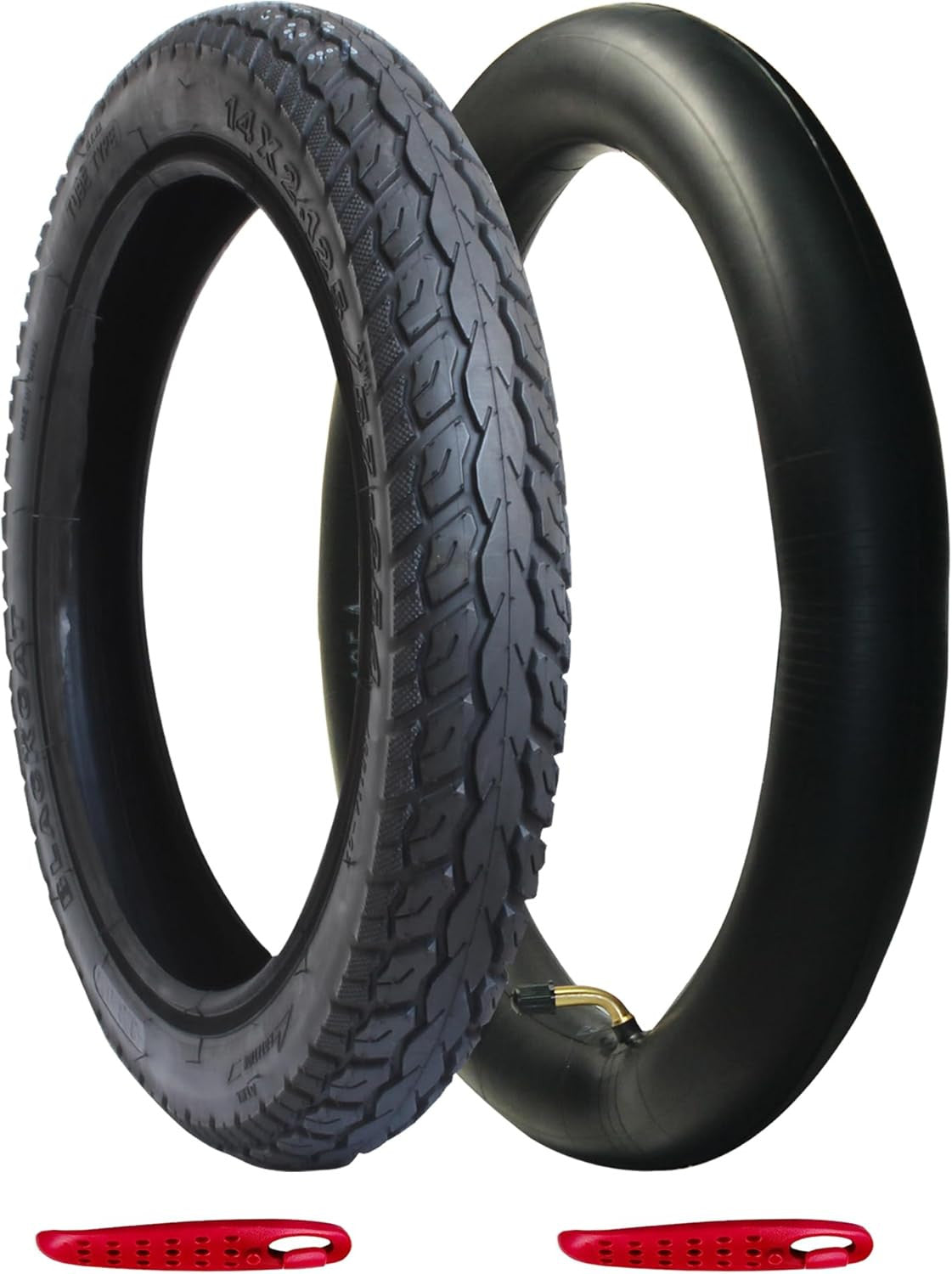 Electric Bike Tire 14x2.125 with Tubes & Tire Levers - Anti-Slip Folding