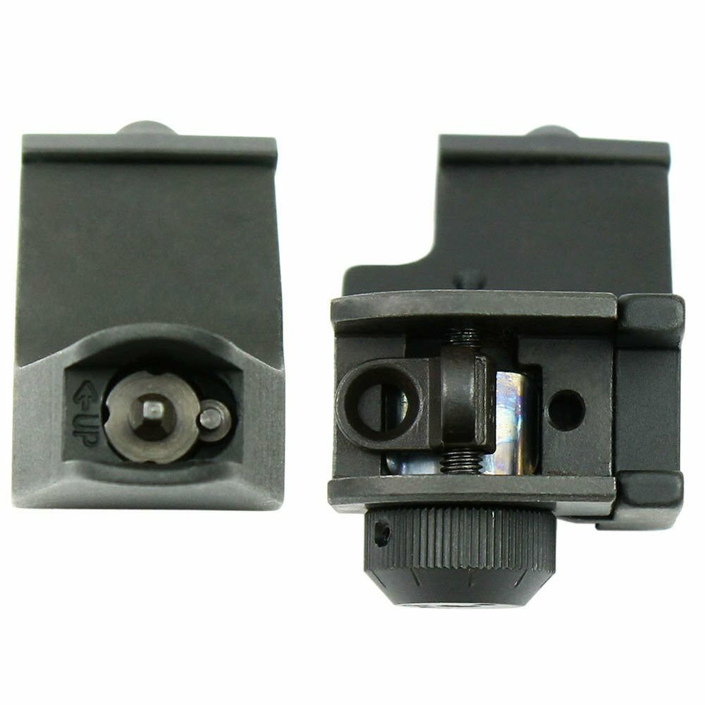Adjustable Tactical Iron Sight Set with 45-Degree Offset for Rails