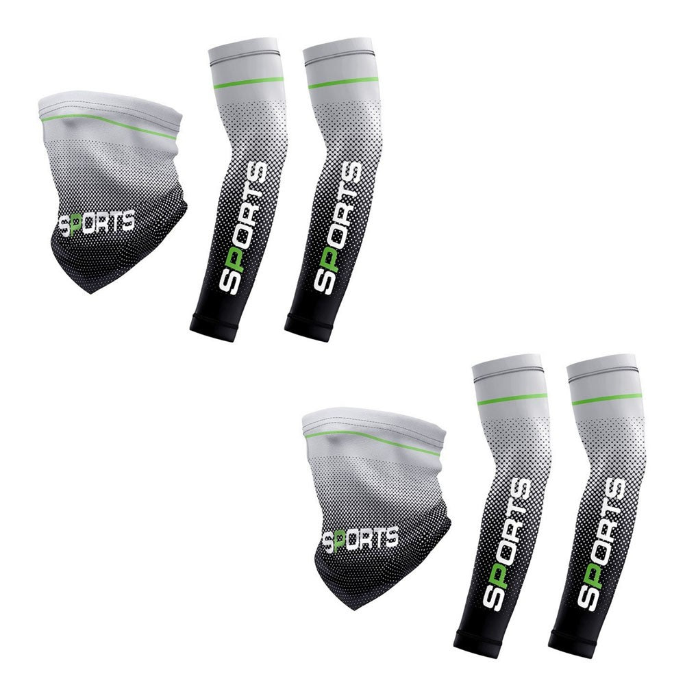 Breathable UV Sun Protection Cooling Arm Sleeves & Face Mask Set