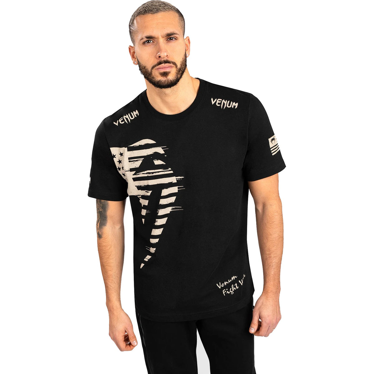 Men's Boxing T-Shirt - Black Gym & Training Tee with Venum Logo