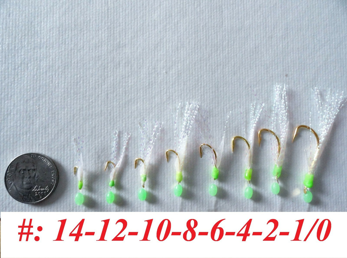 Saltwater Fishing Sabiki Bait Rigs 6 Hooks 10 Pack for Offshore Fish Catching