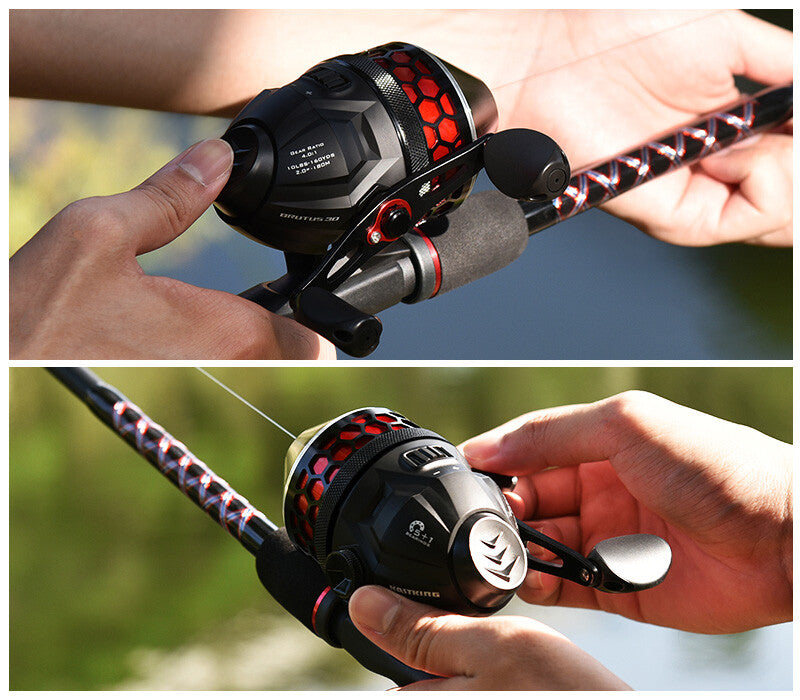 High Speed Spincast Fishing Reel with 10 LB Monofilament Line - Durable and Smooth