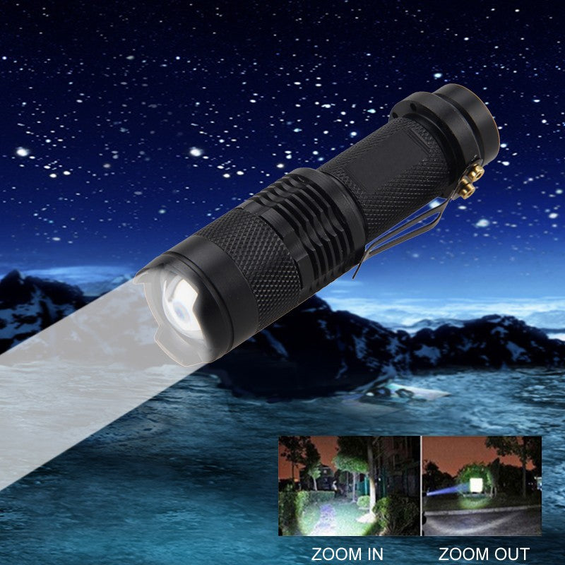 Mini LED Flashlight 2-Pack - Bright Camping Torch with Focus Adjustment
