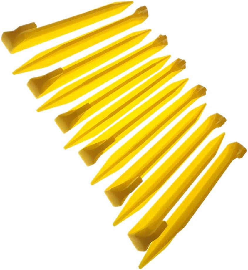 9 Inch Plastic Tent Stakes - Heavy Duty Durable Pegs, Pack of 12