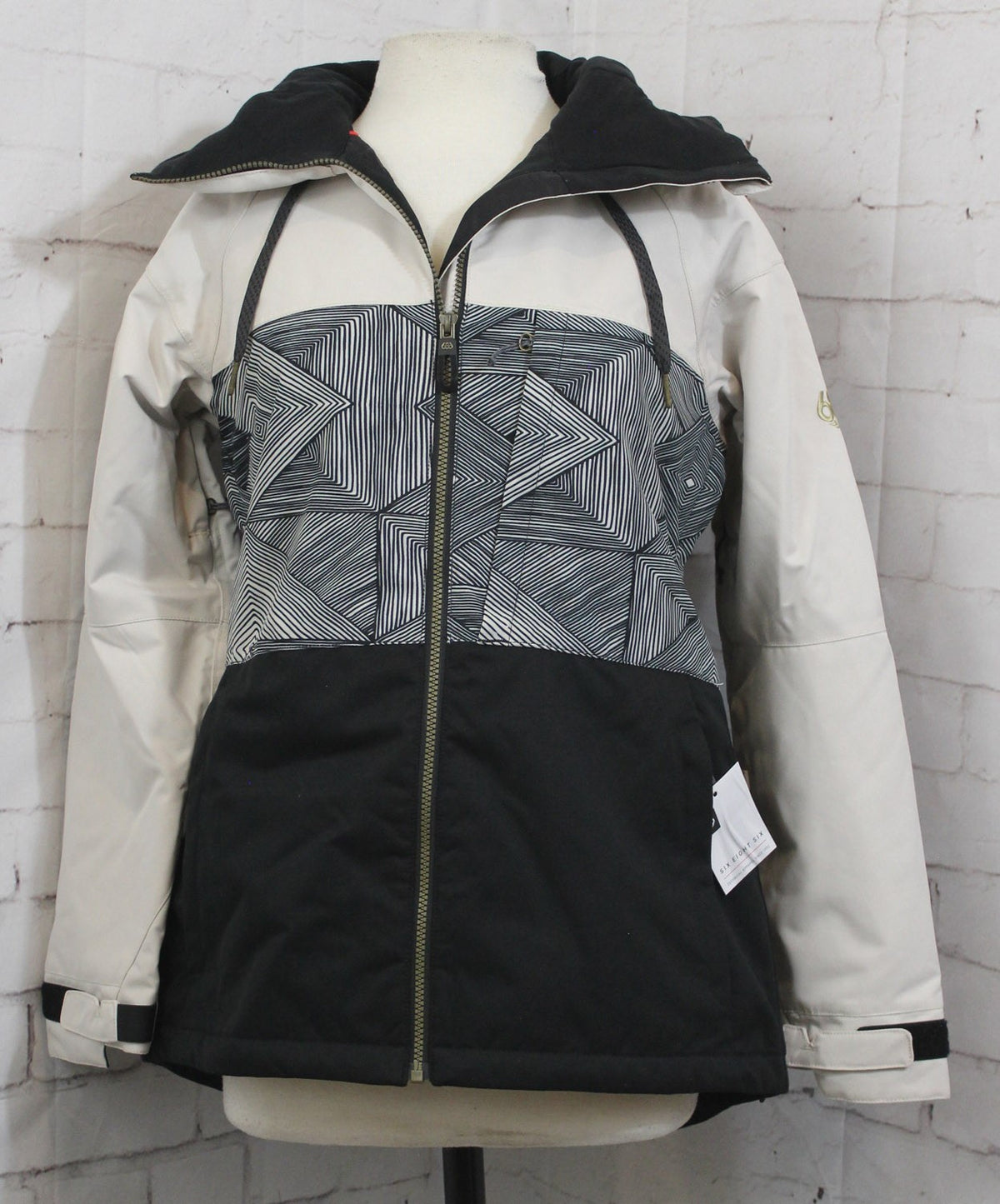 686 Athena Insulated Snow Jacket Women's Small Limestone Colorblock