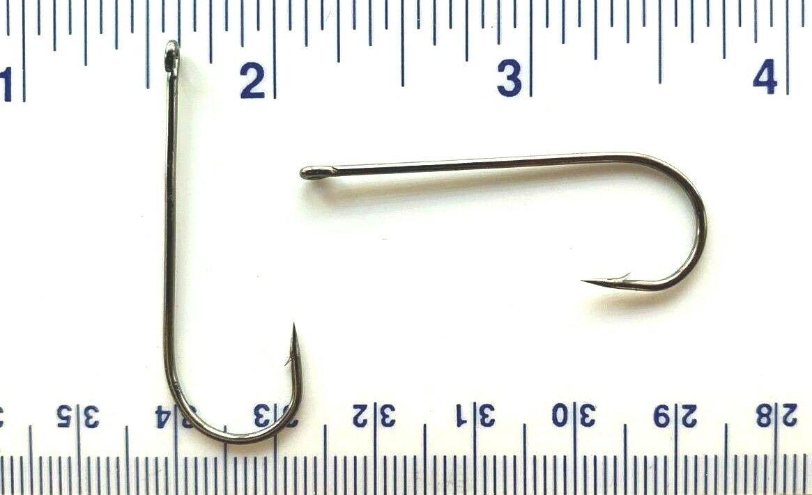 100 Super Strong #1/0 Aberdeen Fish Hooks - High Carbon Steel, Black Nickel
