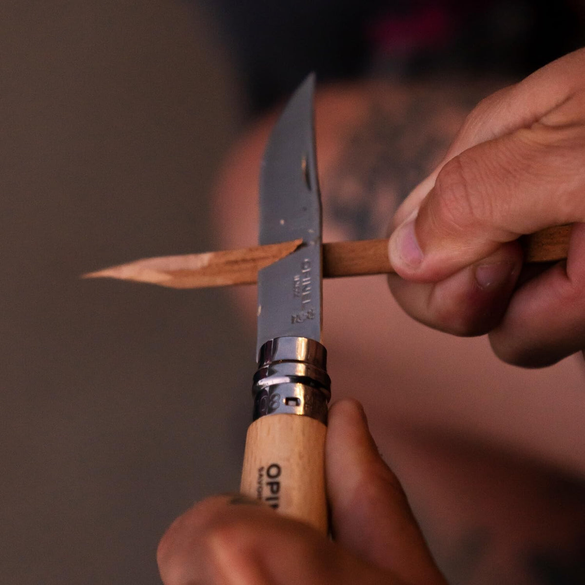 Opinel No. 8 Folding Knife with Stainless Steel Blade & Hardwood Handle