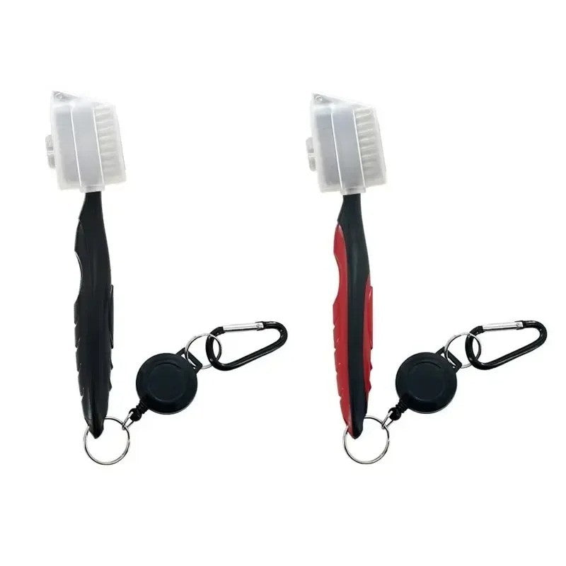 Golf Club Groove Cleaner Brush Kit with Retractable Cord and Spike