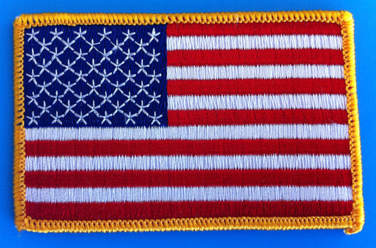 USA Flag Fish Hook Hat Pin with Embroidered Patch - Fishing Gift