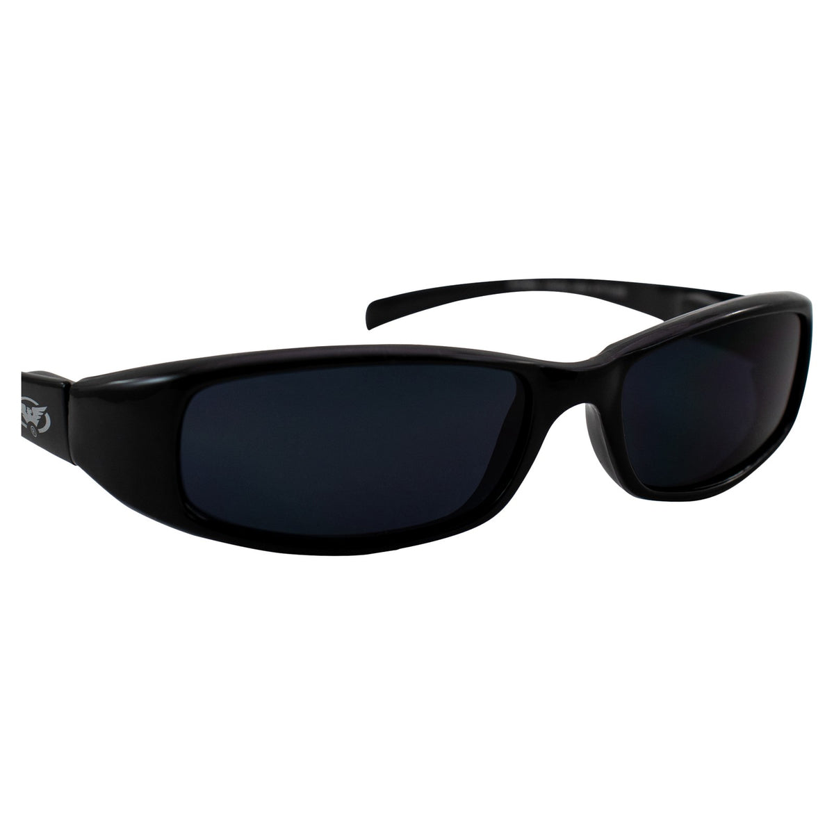 Motorcycle Sunglasses Black Frame Smoke Lens Spring Hinge UV400 Protection