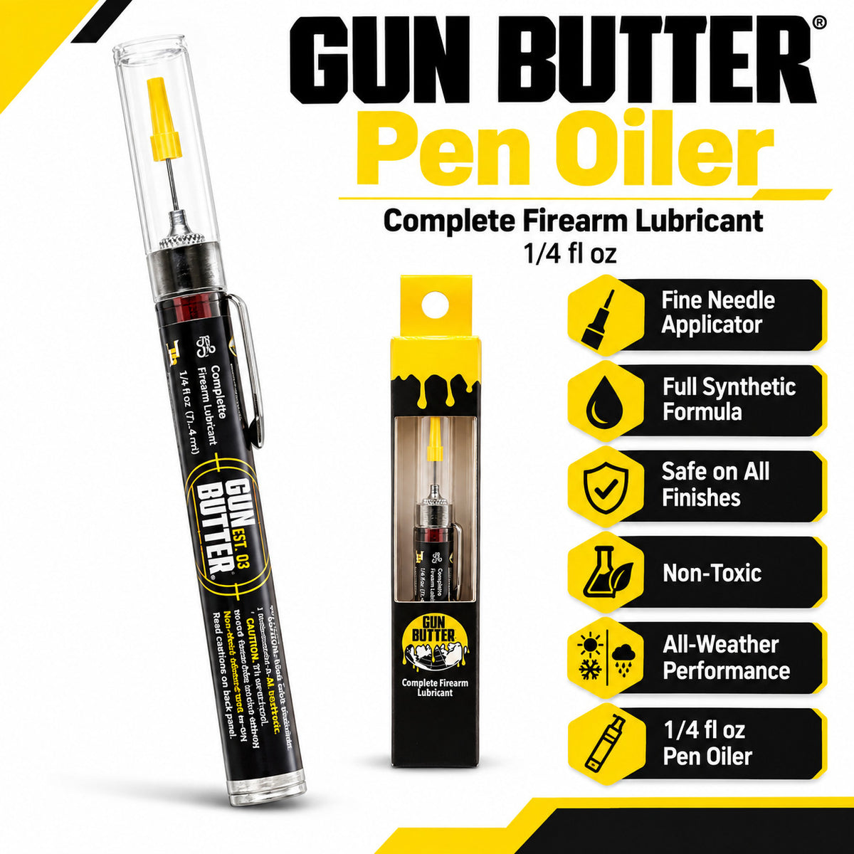 Gun Butter Pen Oiler - Precision Synthetic Firearm Lubricant 1/4 Fl Oz