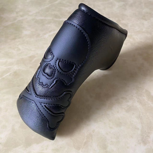 Magnetic Black Skull Golf Putter Cover Blade Putter Head Cover
