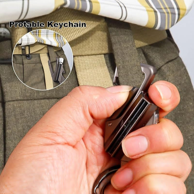 Portable Windproof Waterproof Match Lighter with Keychain Bottle Opener