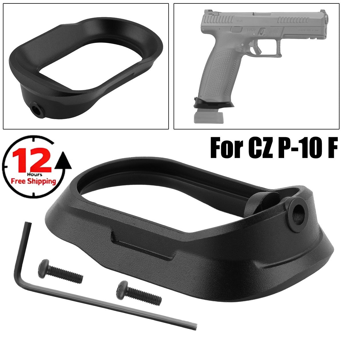 Aluminum Magwell for CZ P-10 F 9mm Pistol Easy Install Mag Assist Upgrade