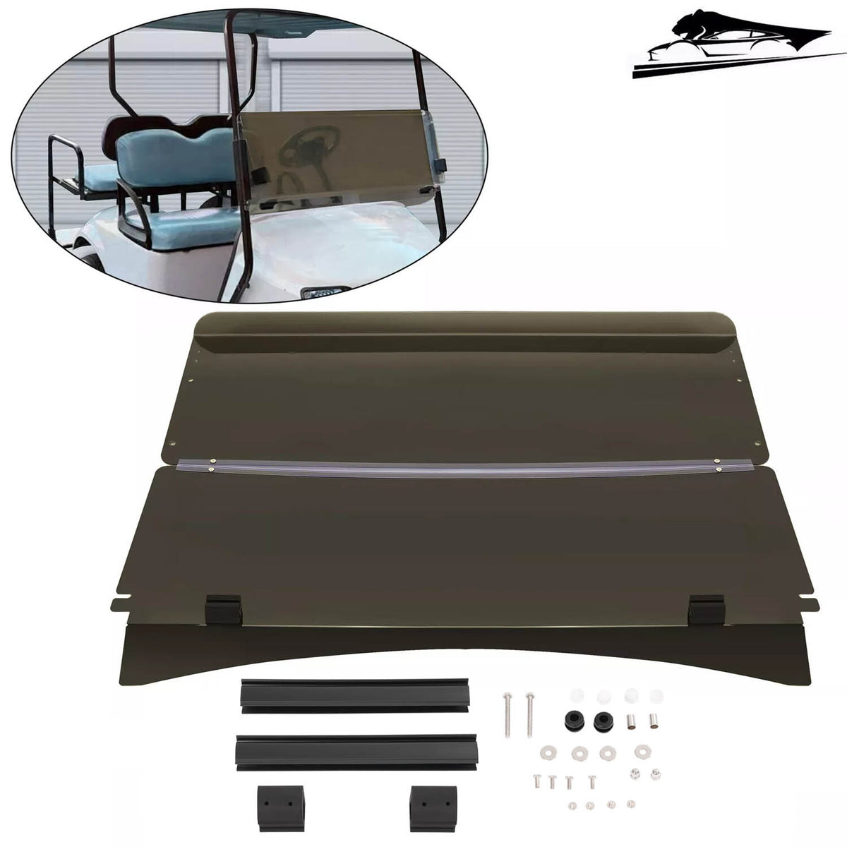 Golf Cart Windshield for 2014+ EZGO TXT Fold Down Tinted Front Protection