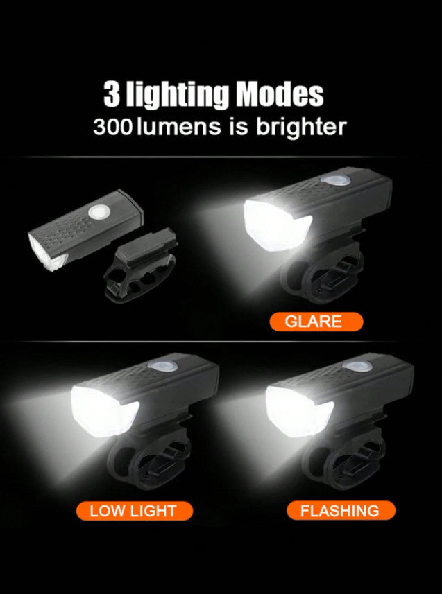 USB Rechargeable Bike Headlight - Super Bright, Weather-Resistant for Night Riding