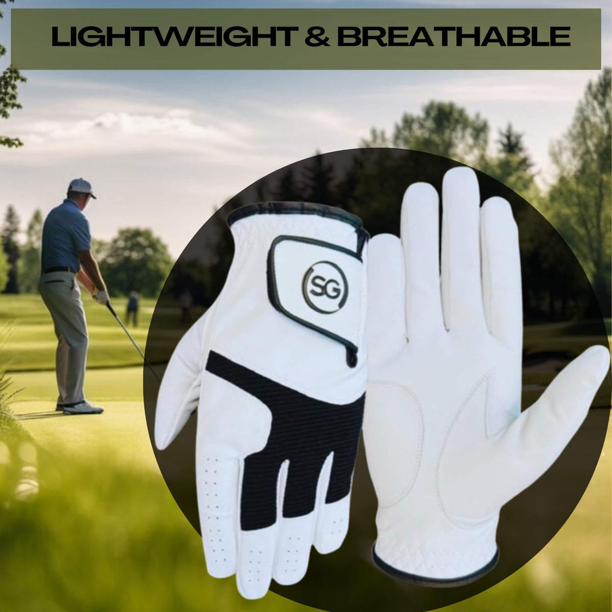 All Weather Golf Gloves Pack - Leather Palm & Breathable Fit