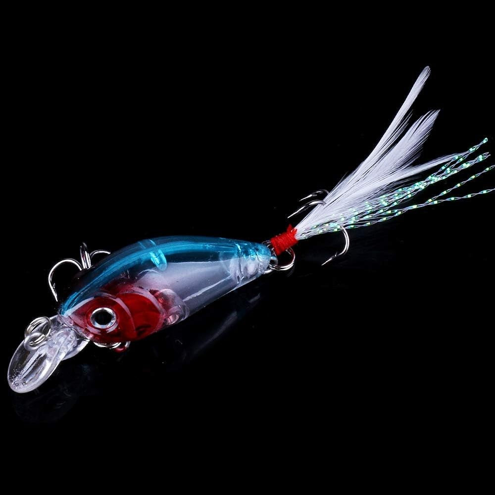 5PCS Saltwater and Freshwater Minnow Fishing Lures Crankbait with 3D Eyes